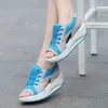 Летние тапочки «рыбий рот», сандалии на толстой подошве с завышенной подошвой, корейское издание Pine Cake, модная спортивная повседневная сетчатая обувь