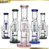 Bongue Bong Double Percolator Vidro Tubo de água Dab Rig Rig 8 Arms de árvore PERC Honeycomb PERC Glass Bong com junta de 18 mm para fumar