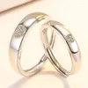 Cluster Ringe KOFSAC Koreanische Mode 925 Sterling Silber Ring Für Männer Frauen Hochzeit Zubehör Offene Größe Zirkon Liebe Herz Liebhaber Geschenke