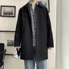 Trench da uomo Cappotto da uomo Vestibilità ampia Risvolto lungo Giacca a vento monopetto Giacca alla moda Cappotto con bottoni da ufficio Abbigliamento oversize