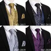 Vests Barry.Wang Suit Vest 16 Färger Mäns Vest Silk Paisley Tie Hanky ​​Cufflinks Set Men Waistcoat ärmlös affärsfestjacka