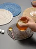 Table Mats 18cm Round Ramie Insulation Pad Placemats Linen Non Slip Kitchen Accessories Decoration Home Mat 30cm