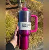 مخزون الولايات المتحدة مع شعار Cosmo Pink Flamingo Tumbler Consching Agent H2.0 نسخة طبق الأصل من الفولاذ المقاوم للصدأ مقبض القش والقش 1.