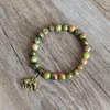 Charm Bracelets Fashion Women's Mala Stone Beads Bracelet Elephant Tibetan Buddhism Yoga Healing Prayer Chakra Jewelry