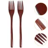 Forks Japanese Wooden Ins Style Acacia Large Hand-made Salad Mixing Cooking El Supplies Tableware 2pcs (log Color) Pasta