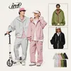 INFLATION unisexe Harajuk surdimensionné survêtement tendance rose pantalon cargo et veste à capuche ensemble hommes sweat à capuche ensemble 240108