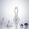 Headshop888 NC059 Dab Rig Glass Bong Bubbler Pipes Base de suporte 14mm Titanium Quartz Cerâmica Prego Jar Silicon Jar Dabber Tool Triple Recycle Water Perc Smoking Pipe