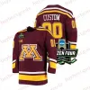 Maillot Faber Brock Ryan Johnson Maillot de hockey personnalisé des Golden Gophers du Minnesota 2024 Maillot Frozen Four Jackson Lacombe Jaxon Nelson Jimmy Snu