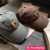 Designer Ball Caps Workwear Trendy Brand Soft Top Washed Baseball Hat Leather Label Duck Tongue Hat Men's and Women's Summer I1ql