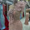 2024 ASO EBI Pink Mermaid Prom Dress Crystals Pärvad paljettkväll Formell Party Second Reception födelsedagsengagemang klänningar klädskå robe de soiree zj427
