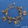 Vintage Gold Silver Anklets för kvinnor Elefant Pendant Charms Box Chain Beach Summer Foot Ankelarmband Hela smycken153T