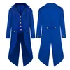 Heren trenchcoats Heren Steampunk Vintage Slipjas Jas Middeleeuwse gotische Victoriaanse geklede jas Uniform Party Prom Halloween Cosplay Kostuum