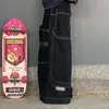 Jeans femininos jnco vintage grande bolso impresso em linha reta cintura alta y2k gótico baggy hip hop streetwear calças de skate