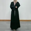 Abbigliamento etnico Kimono stile musulmano Cardigan retrò tinta unita Abito Ramadan Dubai Medio Oriente Arabia Saudita Eid