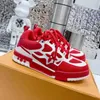 Mit Box 2024 Neue Designer-Schuhe Flacher Sneaker-Trainer Freizeitschuhe Leder Weiß Roter Buchstabe Mode-Plattform Herren Damen Niedrige Trainer-Turnschuhe Größe 35-45