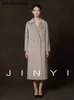 Wool Coat Luxury Maxmaras Manuelas camel JINYI Autumn and Winter Style A-line Lace Up Waist Mid length Double sided Cashmere Women's Commuter StyleLX1Z