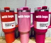 Stanleiness US Stock Starbacks de edición limitada Tazas H20 Invierno Pink Cosmo Parada Flamingo Valentín Día Día de 40 oz Topes Red Copas Red Tumblers Wate Krfs