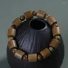 Bangle Argentina Green Sandalwood Purple Light Agarwood Black Pear 12mm Barrel Beads Separable Men's Bracelet Gift Ring