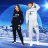 Y2k Fashion Couple Sport Wear Sets Letter Printed Hooded Tracksuits 2pcs Set Hoodie Pullover and Pants for Female S-4XL 240104