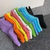 Women Fashion Men Rainbow Socks High Quality Letter Breathable Cotton Sports Wholesale Multiple Colour Stockings Sent at Random Universal