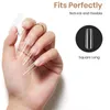 Unhas falsas Makar500PCS Square Long Clear Press nas pontas das unhas Cobertura completa para Gel Art Soak Off Extensões Acrílicas