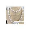 Colliers pendentifs noués à la main naturel 1011 mm collier de perles d'eau douce blanche longue 90 cm bijoux de mode livraison directe Pendan Dheyt