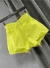 Saias femininas shorts jeans cintura alta casual sólido zíper voar moda shorts solto sexy verde em forma de calças quentes 2023 novo verão