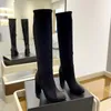 Los diseñadores famosos recomiendan encarecidamente las clásicas botas altas con tacón en punta para la moda femenina de otoño e invierno talla 35-42 41 42 Sin devoluciones