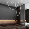 Kroonluchters Minimalistische lijnen Flexibele witte LED-buizen DIY Dimbaar plafond Woonkamer en binnenverlichting