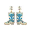 Dangle Earrings Dvacaman Cowgirl Boots Rice Beads Shape Ear Jewelry For Women Girls
