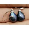 AAA 1012mm Black Tahiti Pearl Swinging Earrings 14k fine jewelryJewelry Making 240108