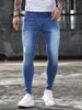 Jeans pour hommes 2024 Printemps Pantalons pour hommes à la mode Classique Stretchy Designer Skinny Blue Denim Élégant Slim-Fit Thin Boyfriend pour hommes