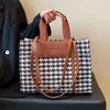 Shoulder Bags Trendy Designer Houndstooth Big Women Handbag Purse 2021 New Large CapacityLadies Casual Totes for Work Qualitycatlin_fashion_bags