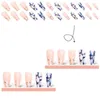 False Nails Wearable Manicure French Fake Detachable Square Head Medium Length Press On Full Cover T-shape Nail Tips Women