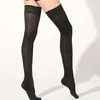 Schwarze lange Röhren-elastische Socken für Damen, Krampfadern, sekundärer Druck, Nylon, sexy, beige, komprimierte Silikonsocken, Größe S-2XL, 240104