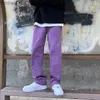 Herrenjeans Koreanische Mode Männer Jeans Lila Grün Lose Gerade Vintage Casual Streetwear Skateboard Dance Denim Cargo Baggy PantsL240109