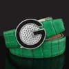 Hoge kwaliteit moderiem westerse stijl Fancy Retro G Letter Heren Designer Casual lederen golf 240109