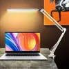 1 lampe de bureau LED avec 3 modes d'éclairage, lampe de bureau à bras oscillant en métal pour le soin des yeux avec pince, lampe de bureau à pince à intensité variable à 10 luminosités avec fonction de mémoire