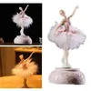 Ballerina Music Box Ballet Girl Rotating Music Box Feather Kirt Ballerina Rotating Music Box Figur Heminredning Y2112292224