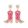 أقراط تدوين Dvacaman Cowgirl Boots حبات الأرز شكل مجوهرات الأذن للنساء الفتيات