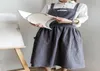 Kvinnor Förkläde veckad kjol design enkel bomulls uniform omslag Förkläden Två ficklagning Bakning Cafe Shop BBQ Förkläde Hemkök 1857078