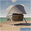 Mobiliário de acampamento balanço ao ar livre simples à prova d 'água sunsn pátio pendurado azul pára-sol nórdico varanda cadeira de balanço lazer gota deliv dhjud