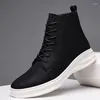 Botas masculinas de luxo moda noite vestido de baile de couro genuíno rendas marca designer sapatos preto tendência cowboy bota tornozelo botas homem