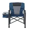 Kamp mobilyaları katlanır kamp sandalyesi yastıklı kolçak yan masa açık havada ağır hizmet çelik çerçeve
