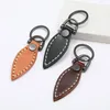 Keychains Jessingshow 2024 Fashion Cow Leather Keychain Car Small Gift Metal Pendant Key Ring Simple Handmade Men Women Keyhold