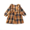 Girl Dresses Girlymax Fall Autumn Winter Thanksgiving Print Baby Girls Boutique Clothes Woven Children Dress Long Sleeve Plaid Knee Length