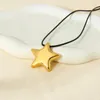 Pendant Necklaces INS Trend 16K Gold Plated Stainless Steel Hollow Out Star Cord For Women Charm Jewelry Gift