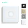 BSEED PIR Infraröd rörelse Kroppssensor Switch rörelse Sensor Glas Mekaniska väggmonterade switchar EU Standard LED -ljusomkopplare 240108