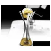 Trofeo mondiale per club in resina placcata oro da collezione, coppa, artigianato, tifosi di calcio, per collezioni e souvenir, dimensioni: 41,5 cm, goccia D Ottqm