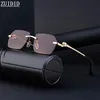 Modne okulary przeciwsłoneczne Kobiety Trendy vintage bez krawędzi okulary przeciwsłoneczne dla mężczyzn luksusowe okulary słoneczne lentes de sol mujer sonnenbrille damen 240109